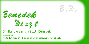 benedek wiszt business card